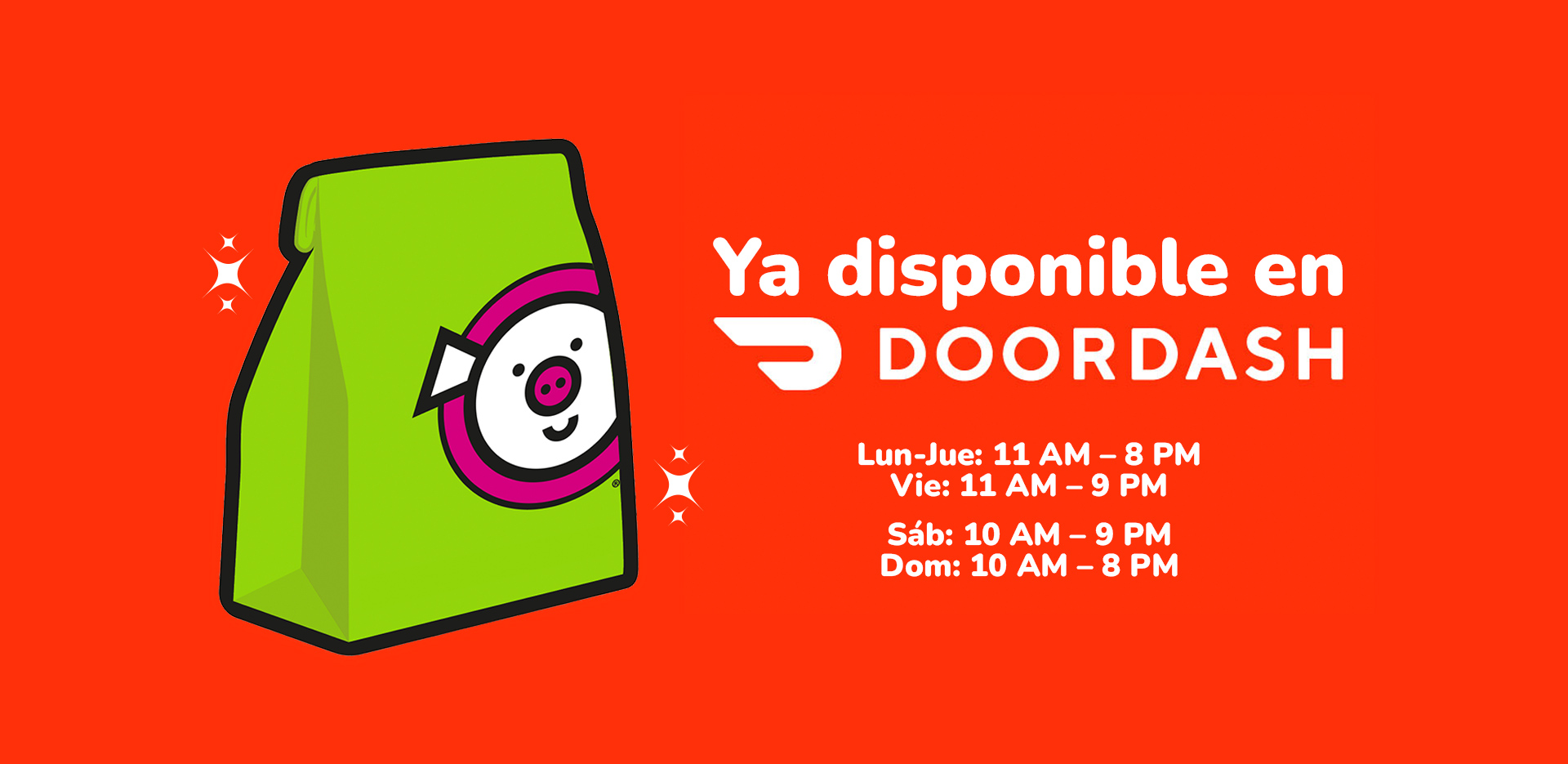 Banner de servicio a domicilio con DoorDash